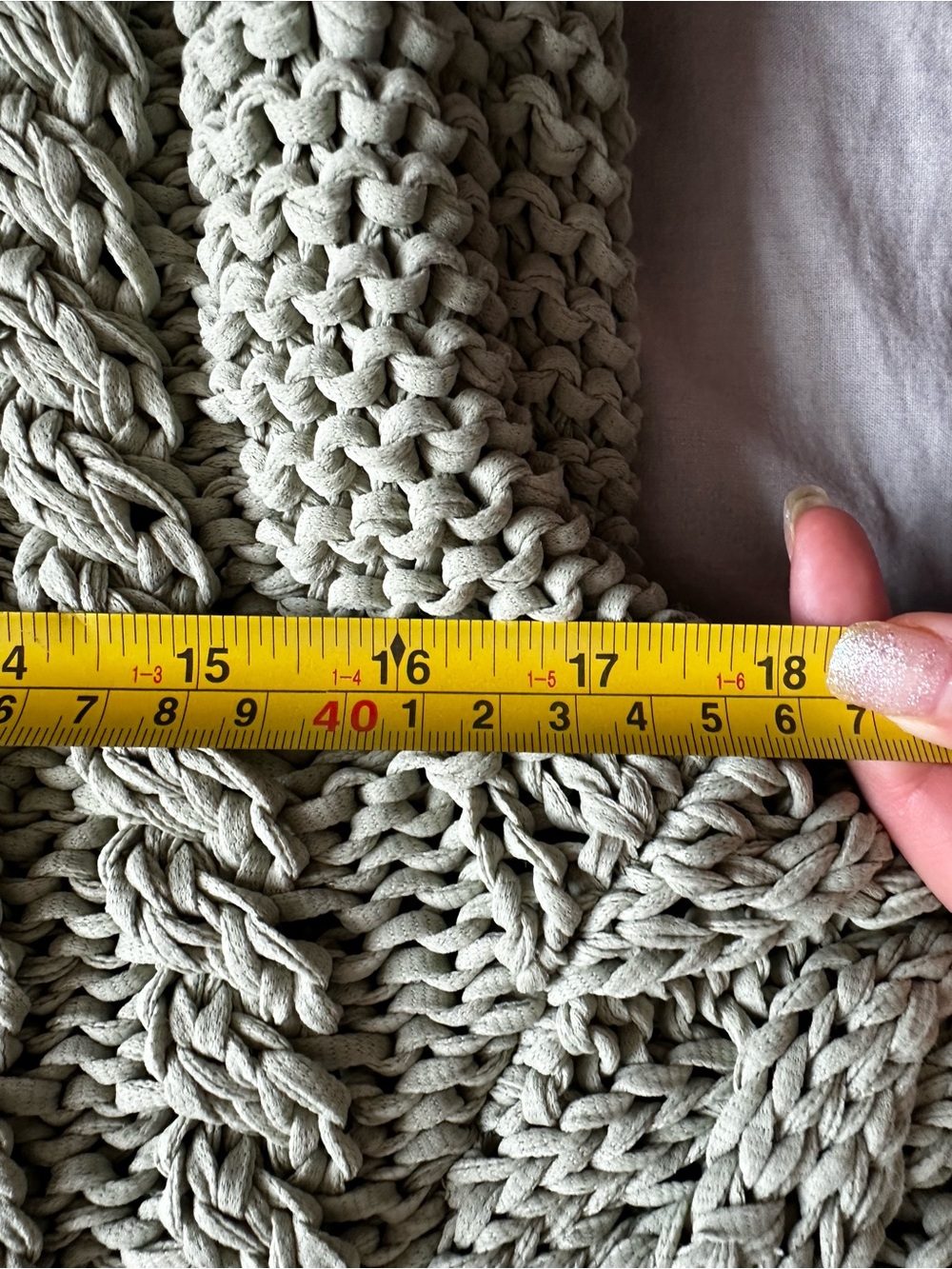 Greige Cozy Cable Knit Cropped Cardigan Floral Button Sage Green Size M - Picture 11 of 15